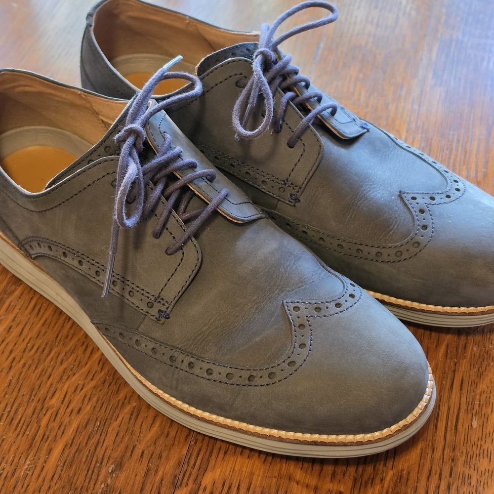 Cole Haan Shoes Original Grand Smoky Blue Wingtip Oxfords C26473 Mens Size 9.5 M